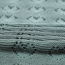 Load image into Gallery viewer, 100% Luxury Cotton Swaddle Receiving Baby Blanket - Heart: Denim Blue