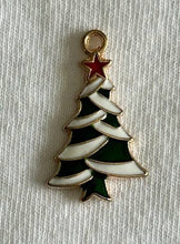 Load image into Gallery viewer, Vintage White Hobnail Candle with Winter/Holiday-Theme Charm: Balsam Fir / Christmas Tree