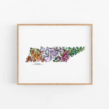 Load image into Gallery viewer, Watercolor Wildflower Tennessee Fine Art Print: 11” x 14”