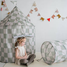 Load image into Gallery viewer, Kids Play Tent Castle with Recycled Fabric - Prints: Blueberry Ivory