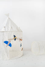 Load image into Gallery viewer, Kids Play Tent Castle with Recycled Fabric - Prints: Gingham Beige