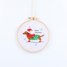 Load image into Gallery viewer, Holiday Cross Stitch Embroidery Craft Kit