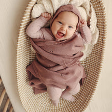 Load image into Gallery viewer, 100% Organic Cotton Pointelle Swaddle Receiving Baby Blanket: Ballet Slippers