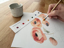 Load image into Gallery viewer, All-In-One Watercolor Paint Set - Ranunculus Blooms