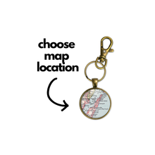 Load image into Gallery viewer, Custom Map Keychain Personalized Key Chain Map Key Holder