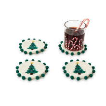 Load image into Gallery viewer, Hand-Crafted Felt Coasters with Pom-Poms