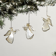 Load image into Gallery viewer, Mother of Pearl Hand-Crafted Double-Sided Angel Ornament
