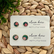 Load image into Gallery viewer, Pretty Little Things Studs - Bright Days: Antique Bronze Setting