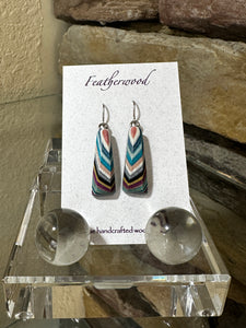 Short Triangle Featherwood Earrings