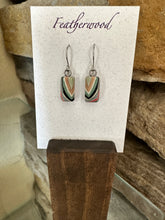 Load image into Gallery viewer, Tiny Rectangle Featherwood Earrings