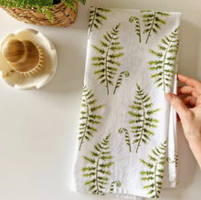 Load image into Gallery viewer, Fern cotton flour sack tea towel