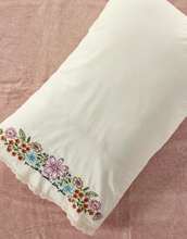Load image into Gallery viewer, Embroidered Cotton Giving Pillowcase - You make the world better