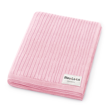 Load image into Gallery viewer, NEW! 100% Luxury Organic Cotton Ribbed Baby Swaddle Blanket: Bubblegum