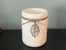 Load image into Gallery viewer, Vintage White Hobnail Candle with Leaf Charm: Harvest Moon
