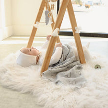 Load image into Gallery viewer, 100% Luxury Cotton Swaddle Receiving Baby Blanket - Heart: Denim Blue