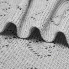 Load image into Gallery viewer, 100% Luxury Cotton Swaddle Receiving Baby Blanket - Heart: Denim Blue
