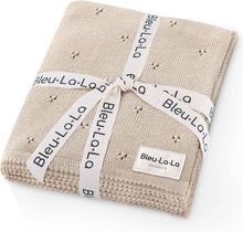 Load image into Gallery viewer, 100% Organic Cotton Pointelle Swaddle Receiving Baby Blanket: Powder Blue
