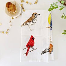 Load image into Gallery viewer, Birds cotton flour sack tea towel