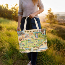 Load image into Gallery viewer, Tennessee Map Canvas Tote Bag
