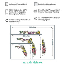 Load image into Gallery viewer, Watercolor Wildflower Tennessee Fine Art Print: 11” x 14”
