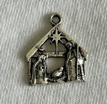 Load image into Gallery viewer, Vintage White Hobnail Candle with Winter/Holiday-Theme Charm: Balsam Fir / Christmas Tree