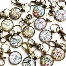 Load image into Gallery viewer, Custom Map Keychain Personalized Key Chain Map Key Holder
