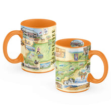Load image into Gallery viewer, Tennessee Map Mug – 16 oz Ceramic, Orange