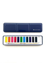 Load image into Gallery viewer, Watercolor Set- 12 Artist Grade Colors + Wood Brush