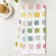 Load image into Gallery viewer, Watercolor Paint Swatch tea towel