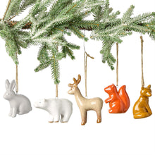 Load image into Gallery viewer, Woodland Animal Stoneware Ornaments