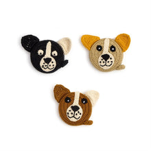 Load image into Gallery viewer, Playful Puppy Hand-Crocheted Measuring Tape Assorted 3 Colors: Tan, Black, Brown