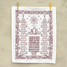 Load image into Gallery viewer, Great Joy for All the People Christmas Tea Towel