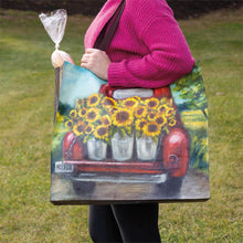Load image into Gallery viewer, Sunflower Truck Shopping Tote