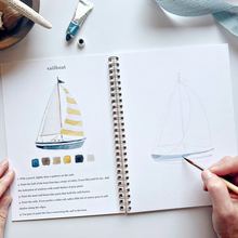 Load image into Gallery viewer, Seaside watercolor workbook
