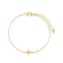 Load image into Gallery viewer, Gold Cross Charm Bracelet