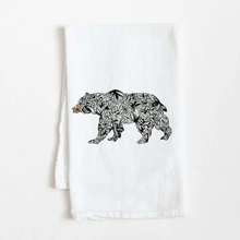 Load image into Gallery viewer, Black Bear Flour Sack Tea Towel