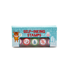Load image into Gallery viewer, Season's Greetings Self Inking Stamp Set in Gift Box