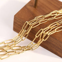 Load image into Gallery viewer, 18K Gold Water Resistant/Non-Tarnish Paperclip Chain