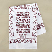 Load image into Gallery viewer, Great Joy for All the People Christmas Tea Towel