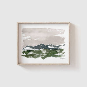 "Rocky Mountains" Watercolor Landscape Print