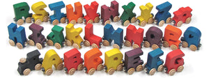 Letter E- Bright Colored Wooden Name Train