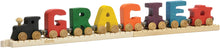 Load image into Gallery viewer, Letter A- Bright Colored Wooden Name Train
