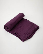 Load image into Gallery viewer, Plum Cotton Muslin Swaddle Blanket