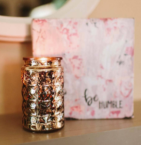 Sweet Grace Collection Small Mercury Glass Jar Candle #022