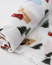 Load image into Gallery viewer, Deluxe Muslin Swaddle Blanket- Winter Village