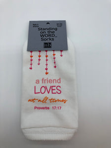 A Friend loves at all Times-Standing on the Word Socks