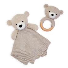 Load image into Gallery viewer, Oh So Bear-y Sweet Knitted Baby Snuggle and Rattle Set

