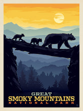 Load image into Gallery viewer, Great Smoky Mountains National Park Bear Crossing at Sunset