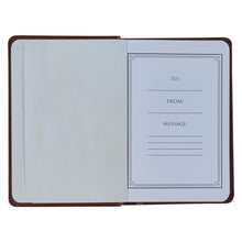 Load image into Gallery viewer, Be Strong and Steadfast Brown Faux Leather Daily Devotional