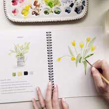 Load image into Gallery viewer, Flowers watercolor workbook
